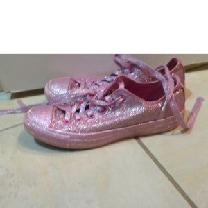 Unisex Converse All Star  Pink Glitter Low Top Sneaker